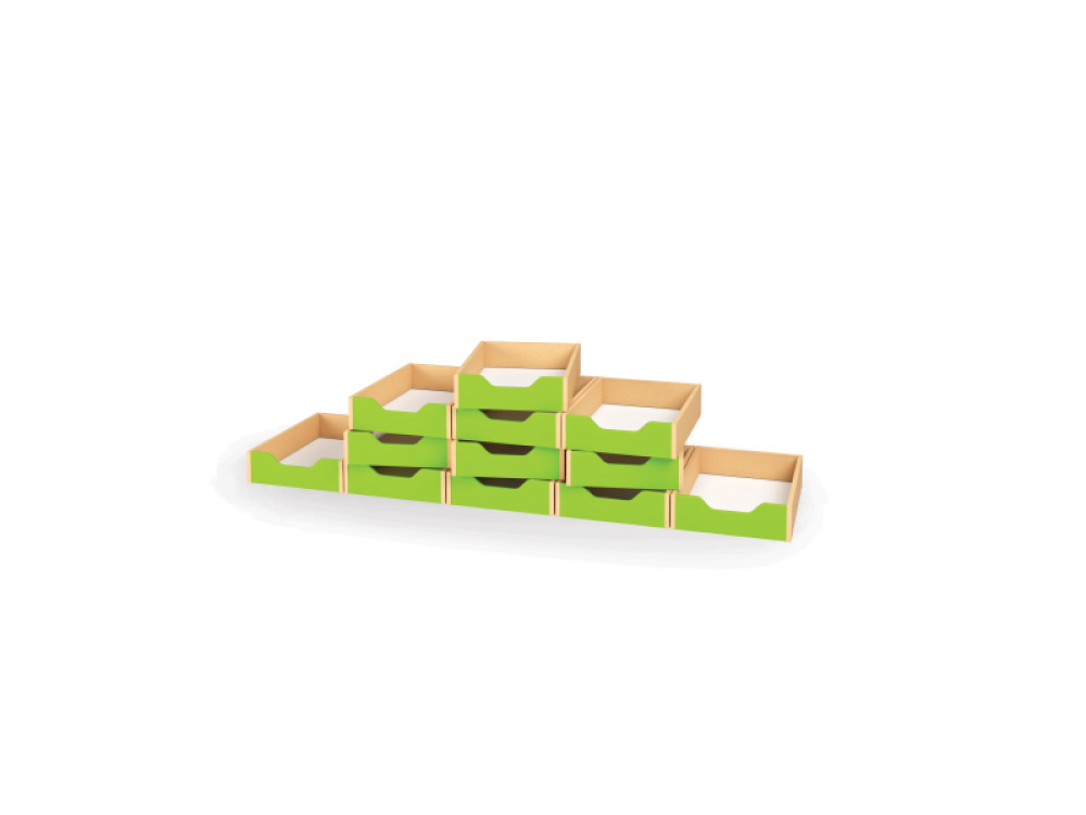 12 - small wooden trays - Green