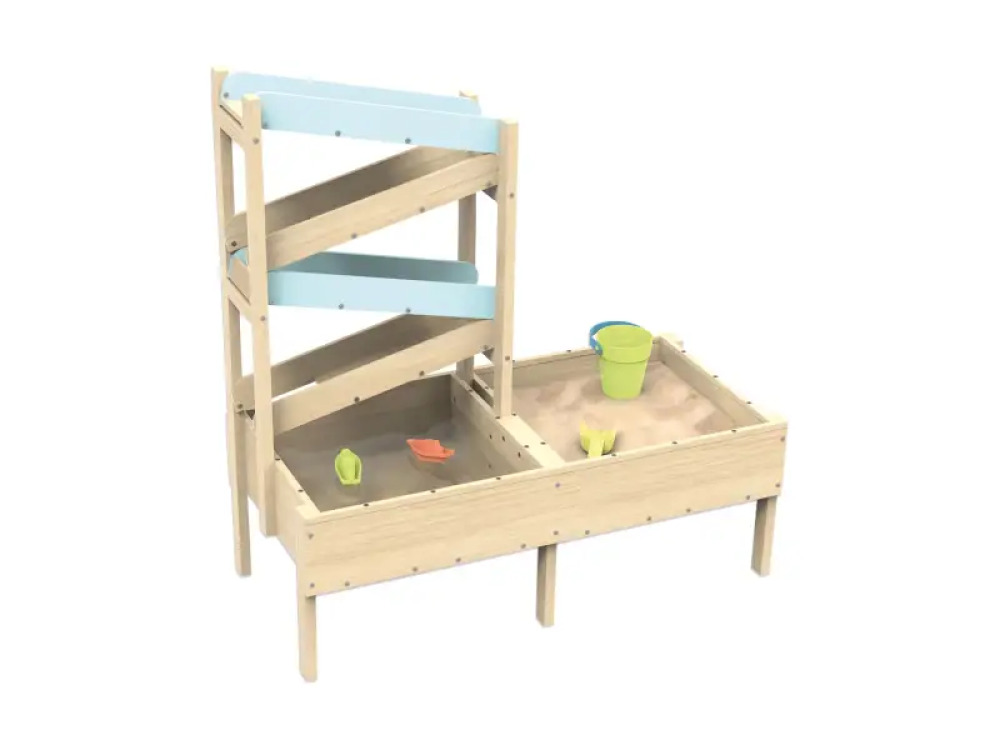 Water sandbox with track