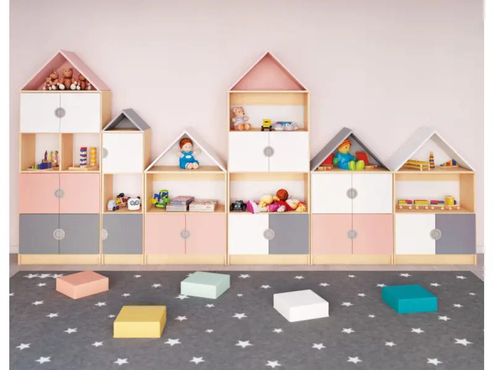 Cubo doors. Low. Pale pink