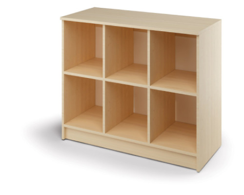 Cubo medium cabinet 6 for plastic containers. Birch