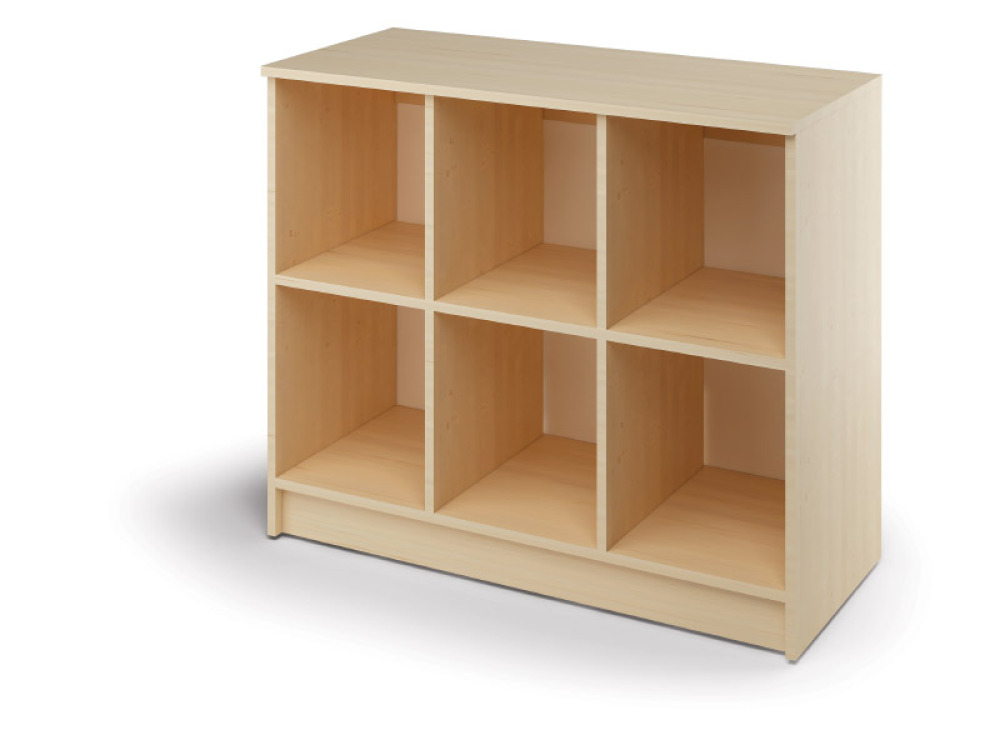 Cubo medium cabinet 6 for plastic containers. Birch
