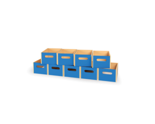 9 - big wooden trays - Blue