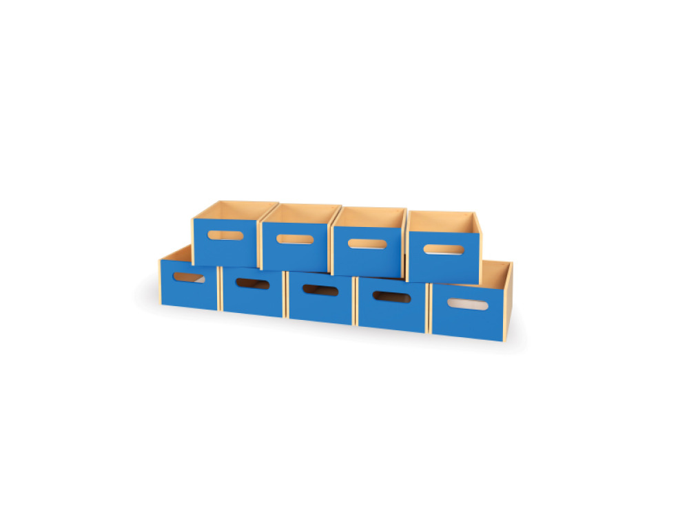 9 - big wooden trays - Blue