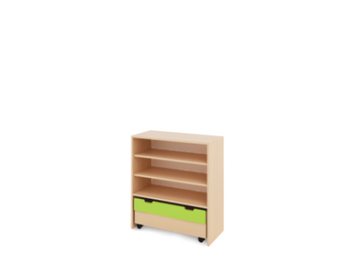 Storage Unit L with shelves + containers - Green