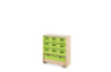 Storage Unit L with deep cardboard trays + container - Green