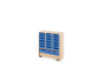 Storage Unit L with shallow wooden trays + container - Blue