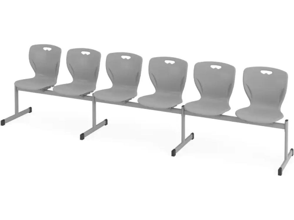 MultiSeat. 6-person cloakroom bench 6. Grey
