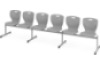 MultiSeat. 6-person cloakroom bench 6. Grey