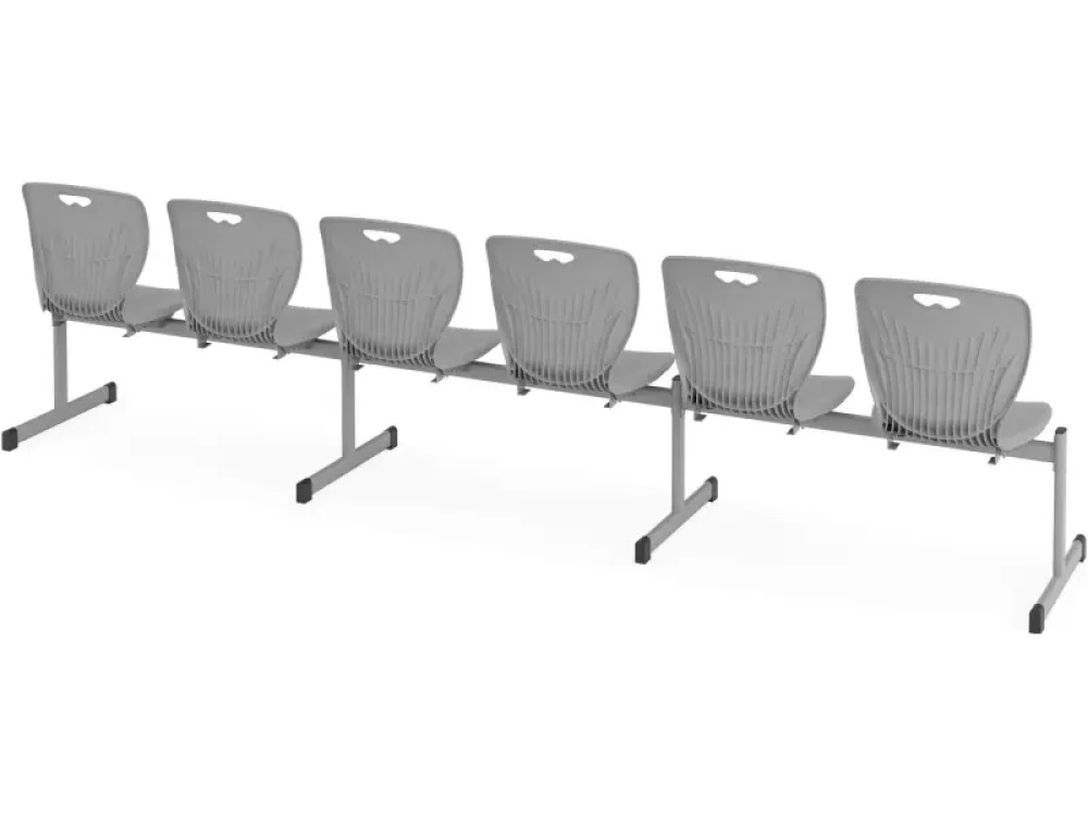 MultiSeat. 6-person cloakroom bench 6. Grey