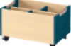 Mobile bookcase - Emerald blue