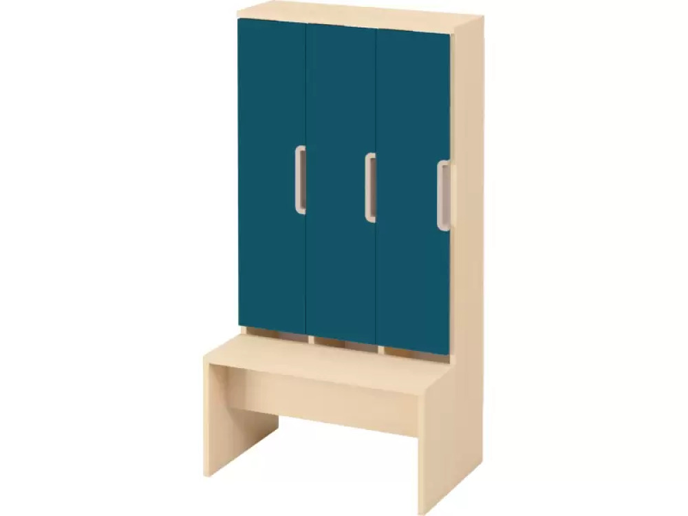 Doors with handle for cloakroom Vita 3 - Emerald blue
