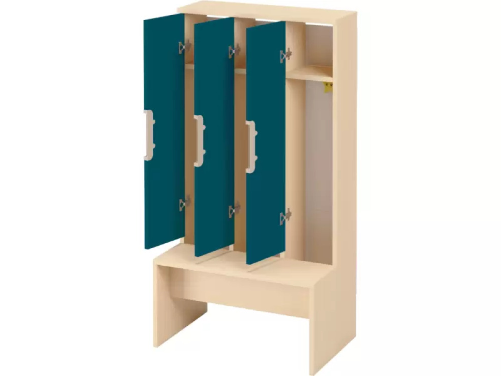 Doors with handle for cloakroom Vita 3 - Emerald blue