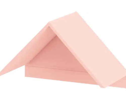 Cubo 2 shelf roof. Pale pink