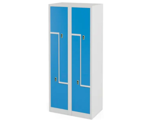 Metal 4-person cloakroom with a combination lock. Blue - size L.