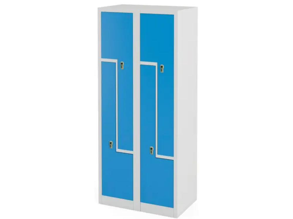 Metal 4-person cloakroom with a combination lock. Blue - size L.
