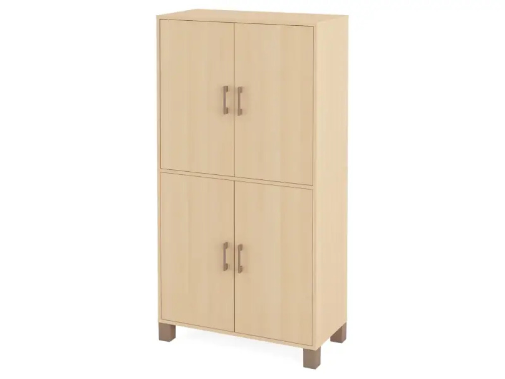 A tall wardrobe with two pairs of doors. Birch. Fresh Collection