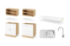 DUO PREMIUM set right 1.60 m with countertop in crystal white colour. Master Kitchen Collection