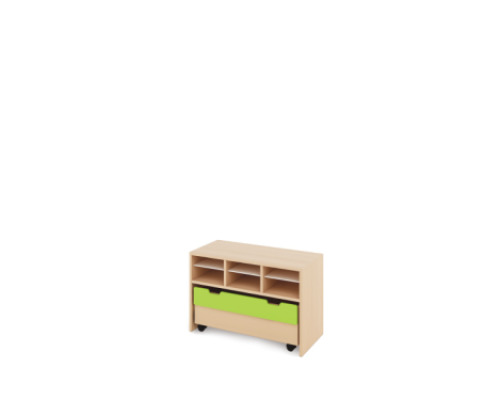 Storage Unit S with compartments + container - Green