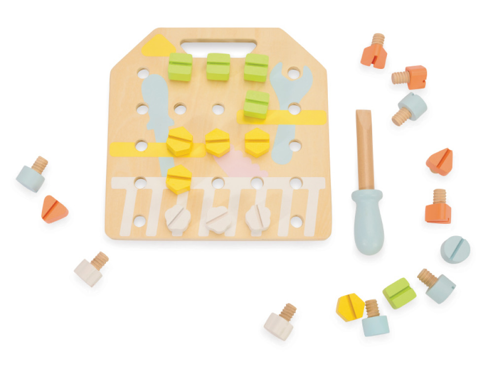 Board with screws