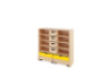 Storage Unit X with shelves + with deep wooden trays & container - Eko