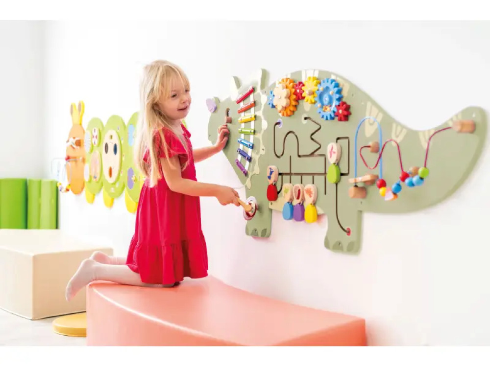 Dinosaur wall manipulation board
