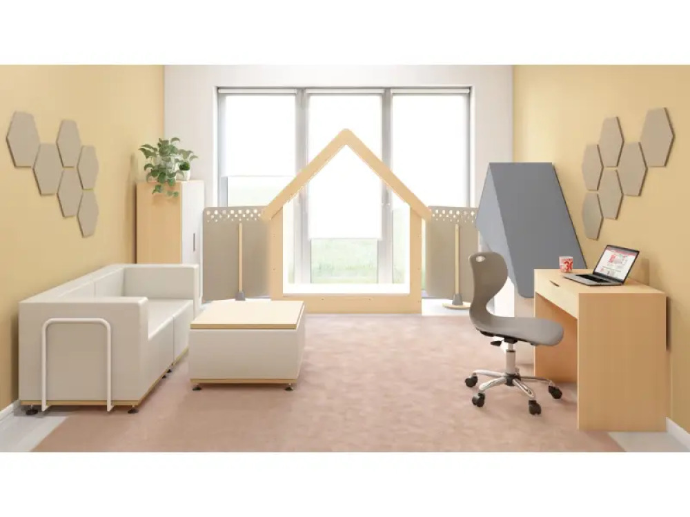 Short acoustic screen - Beige