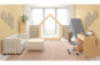 Short acoustic screen - Beige