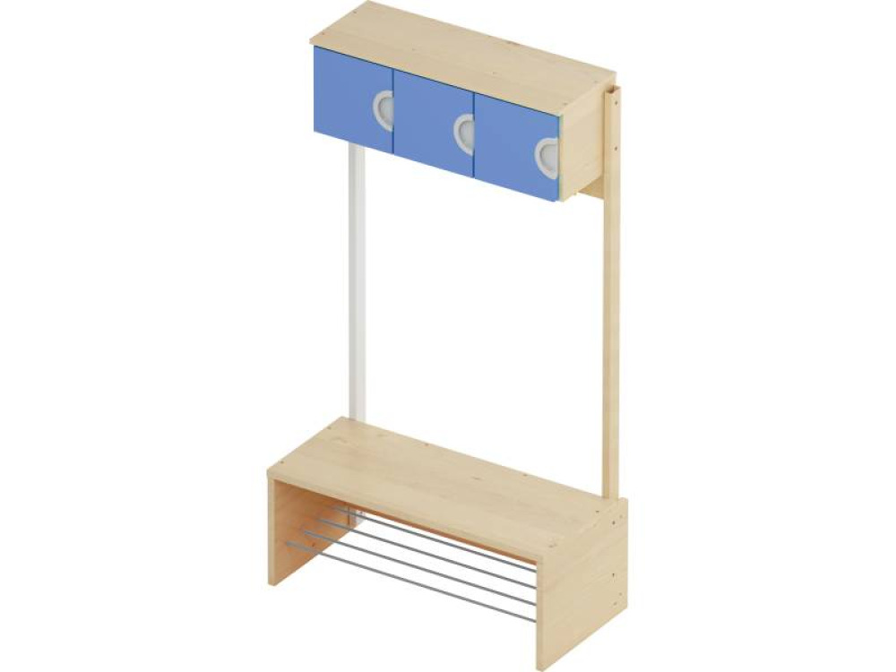 Doors for cloakroom unit, 3 pcs. Azure blue. Cubo collection