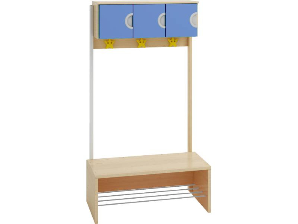 Doors for cloakroom unit, 3 pcs. Azure blue. Cubo collection
