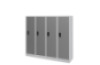 Low 4-person metal cloakroom - grey
