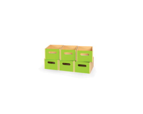 6 - big wooden trays - Green