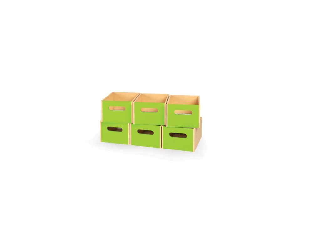 6 - big wooden trays - Green