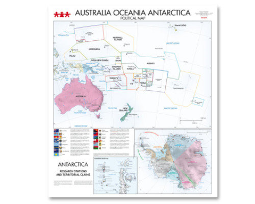 Australia, Oceania, Antarctica. Political Map