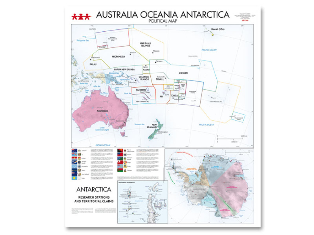 Australia, Oceania, Antarctica. Political Map