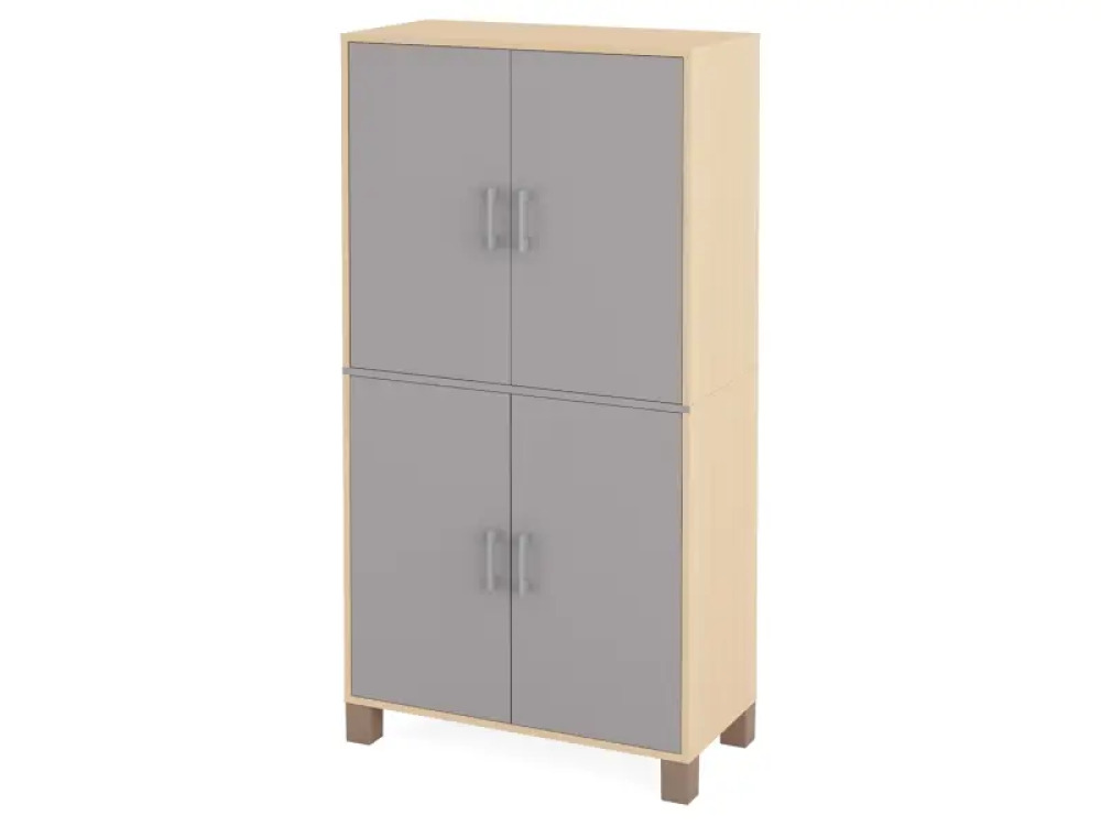 A tall wardrobe with two pairs of doors. Grey. Fresh Collection