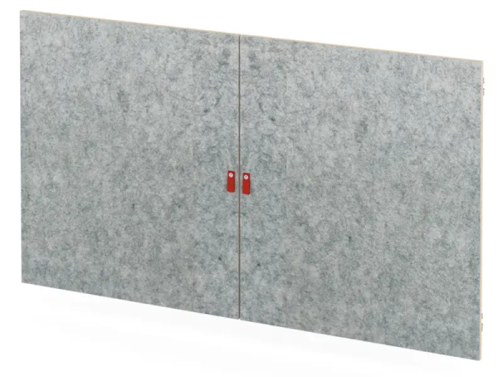Doors for bedding cabinet, set of 2, grey with felt front. Cubo Acoustic Collection
