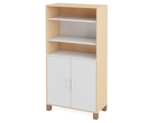 High wardrobe with shelves and doors. White. Fresh Collection