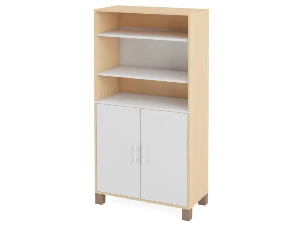 High wardrobe with shelves and doors. White. Fresh Collection