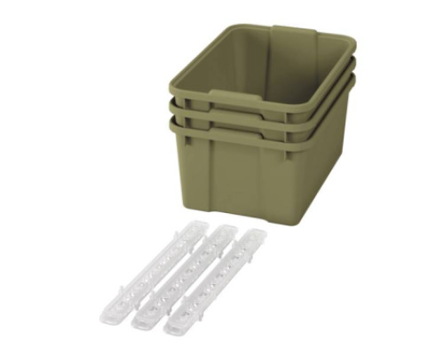 Big plastic containers with runners - eco light green - 03