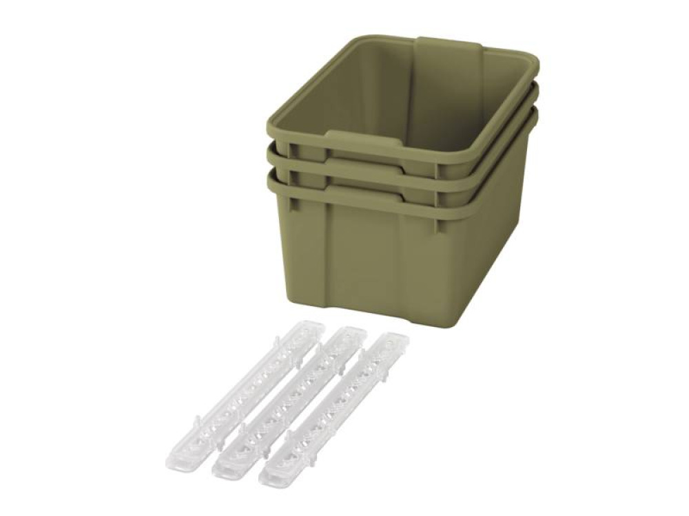 Big plastic containers with runners - eco light green - 03