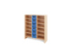 Storage Unit XL with shelves + deep wooden trays - Blue