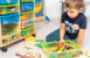 Maxi mobile cabinet with bricks and plastic containers