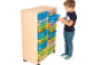 Maxi mobile cabinet with bricks and plastic containers