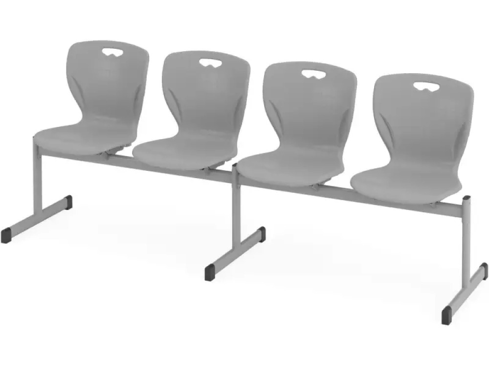 MultiSeat. 4-person cloakroom bench 6. Grey