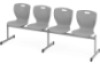 MultiSeat. 4-person cloakroom bench 6. Grey