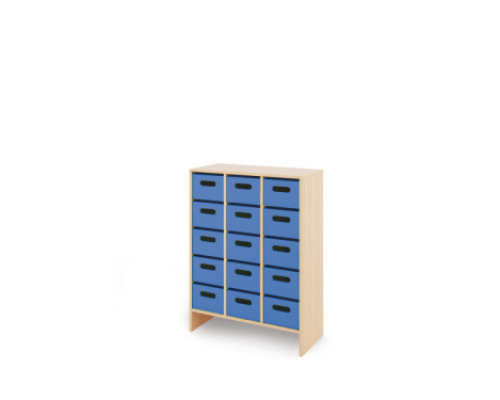 Storage Unit X with deep cardboard trays - Blue