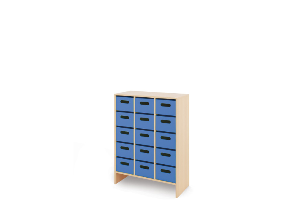 Storage Unit X with deep cardboard trays - Blue