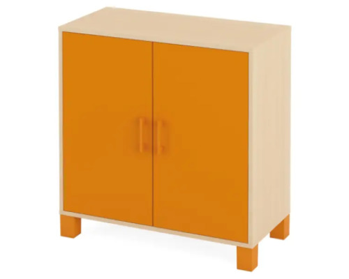 Large cabinet with shelves and doors. Orange. Fresh Collection