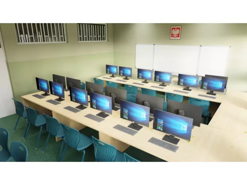Single desk. Mila computer & language Lab