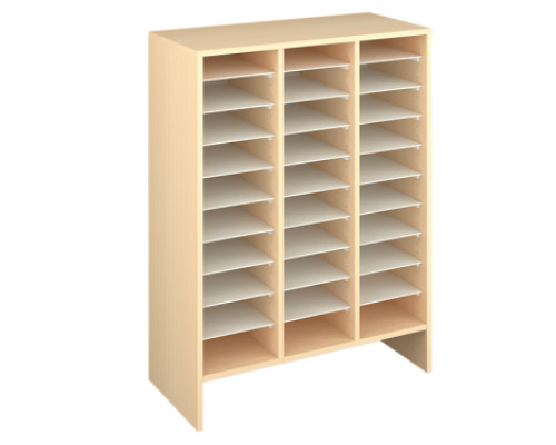 Storage Unit X with compartments - Beech